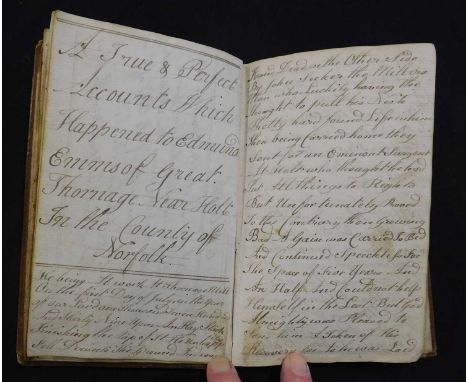 Late 18th/early 19th century manuscript notebook apparently the work of one Henry Butler of Thornage, Norfolk, with his signa