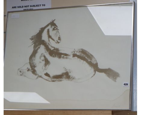 Dame Elizabeth Frink, CH, DBE, RA (1930-1993), lithograph, Seated horse, signed in pencil, numbered 148/250, 56 x 77cm, water