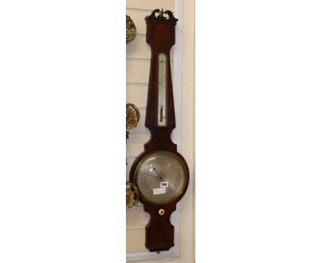 A Victorian banjo barometer W.25cm