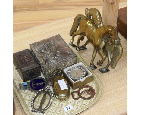 A Chinese embossed box, 18th century Dutch snuff box, paste photo frame, etc.