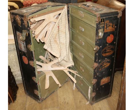 A steamer travelling trunk W.107cm
