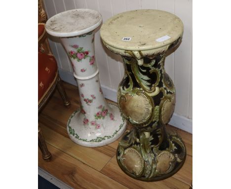 Three ceramic jardiniere stands