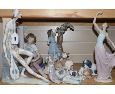 Seven Nao porcelain figures and a Lladro Sweet Dreams figure
