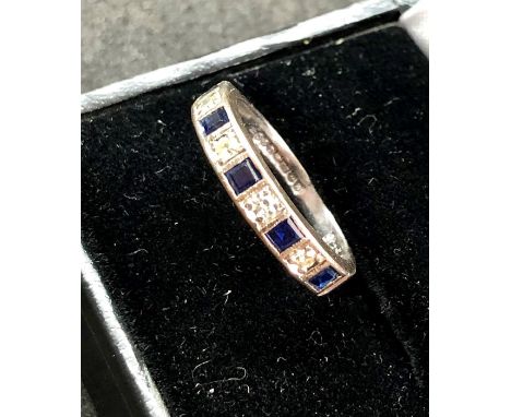 18ct white gold diamond and sapphire ring hallmarked starlight 18ct with diamonds and sapphires 