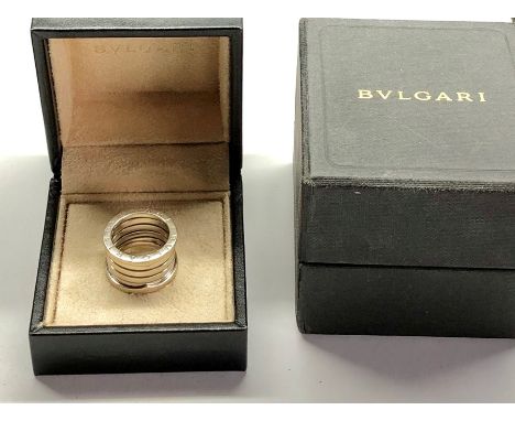 Bulgari Bvlgari B.ZERO1 ladies 5 band ring 18ct white gold boxed size 52