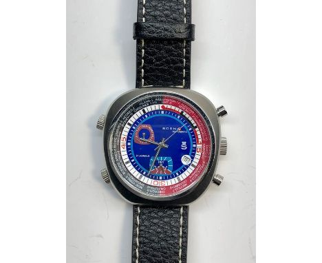 Mens Sorna Automatic wristwatch Triple date world timer Bullhead T23766-64