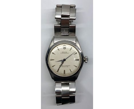 Rolex oyster perpetual chronometer gents wristwatch stainless steel circa 1960