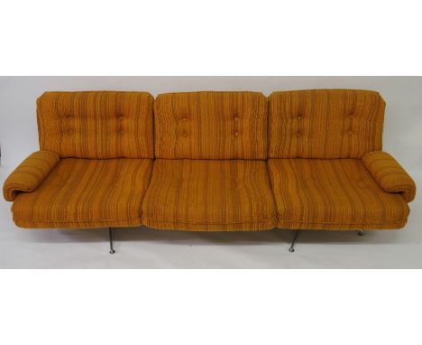 A Howard Keith for H. K. London 1960's Kohinoor four piece suite with aluminium base, comprising large sofa, 78cm high x242cm