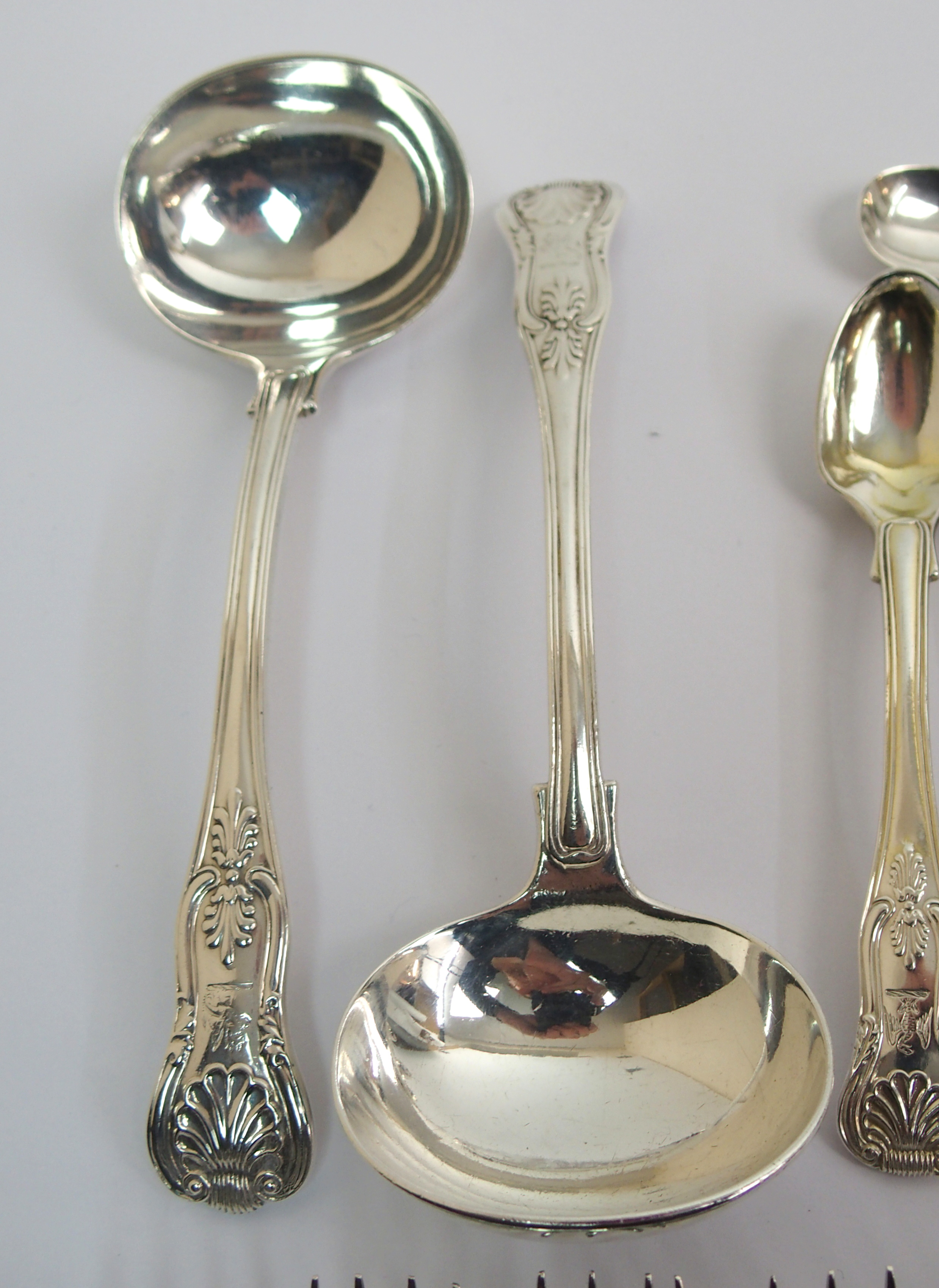 A quantity of silver cutlery makers marks W.E., London 1842, double