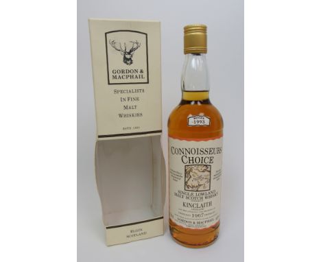 KINCLAITH 1967 CONNOISSEURS CHOICE Lowland Single Malt Scotch Whisky bottled by Gordon & MacPhail in 1993. 70cl, 40% volume i