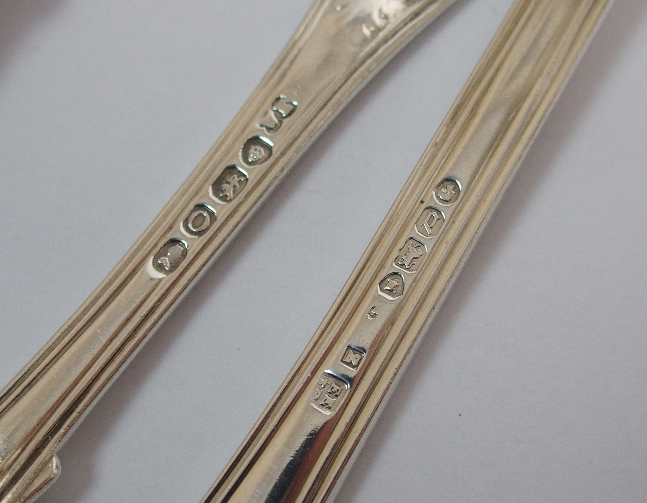 A quantity of silver cutlery makers marks W.E., London 1842, double