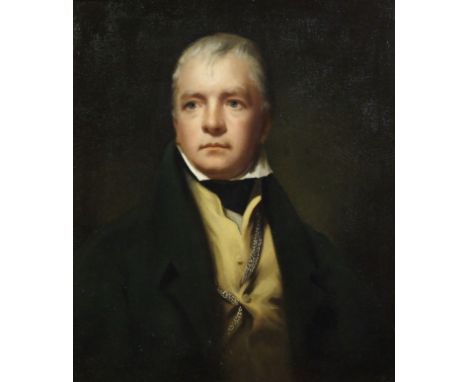 Manner of SIR HENRY RAEBURN RA (Scottish 1756 - 1823) PORTRAIT OF SIR WALTER SCOTT Oil on canvas, 37 x 32cm (14 1/2 x 12 1/2"