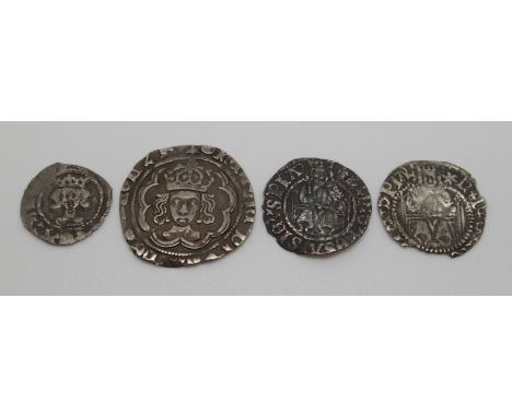 Henry VII 1485 - 1509 silver half groat, Canterbury Good strong portrait, weak flange, good fine Henry VII silver halfpenny, 