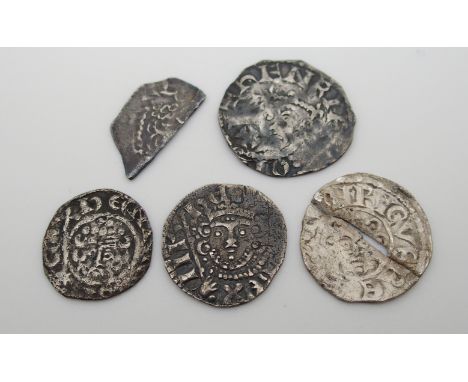 Henry II 1154 - 1189 silver penny, tealby type, poor Henry II 1154 - 1189 cut halfpenny, tealby type, fine Henry III 1216 - 1