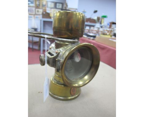 King of The Road Brass Back Light, by Lucas of Birmingham side panel loose, 21.5cm handle down.