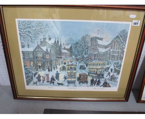 George Cunningham (Sheffield Artist) 'Ecclesall Church', limited edition colour print of 850, graphite signed, details verso 