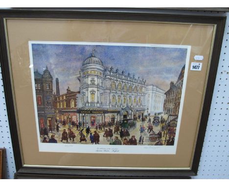 George Cunningham (Sheffield Artist) 'Lyceum Theatre, Sheffield', limited edition colour print of 850, graphite signed, 30.5 