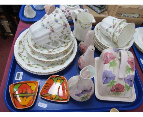 Two Poole '41' Quadrilateral Pin Trays, Radford pottery, Edwardian tea ware:- One Tray.