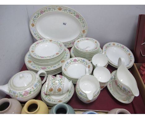 Wedgwood 'Brocade Dinner-Tea Service, tea pot, plate, cup, saucers, etc.