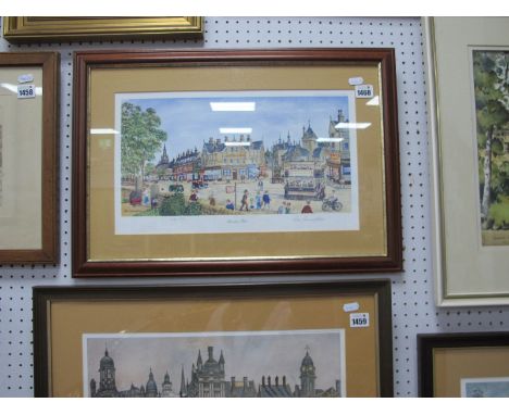 George Cunningham (Sheffield Artist) 'Hunters Bar', limited edition colour print of 500, graphite signed, 20 x 39.5cm.