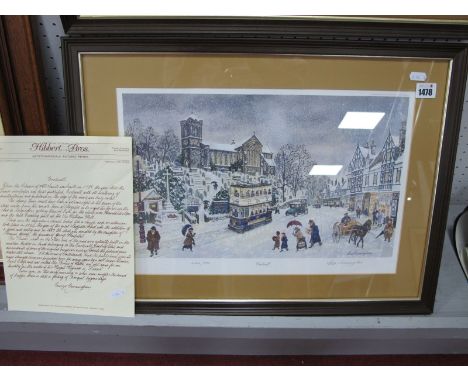 George Cunningham (Sheffield Artist) 'Ecclesall', limited edition colour print of 500, graphite signed details verso 26 x 42.