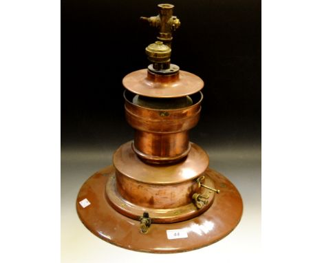 Railwayana - a copper and enamel Railway gas  light fitting