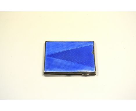An Art Deco silver and enamel cigarette case, Birmingham 1932