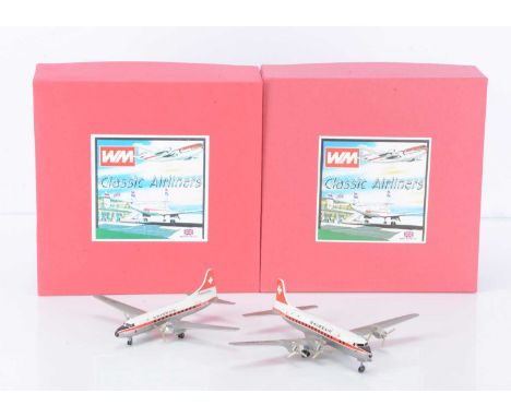 Western Models UK 1:200 Scale Classic Airliners, CA4B Douglas DC-6B (Swissair), CA5A Convair 440 Metropolitan (Swissair), in 