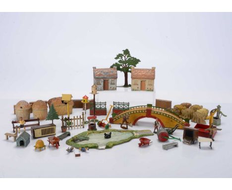 A lot of farm and country accessories by various makers including F G Taylor and John Hill comprising Charbens Village Bridge