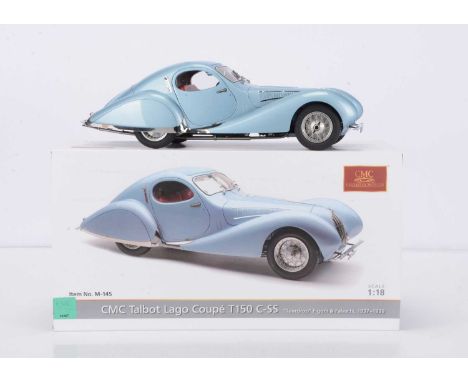 A CMC 1:18 Scale Talbot Lago Coupe T150 C-SS "Teardrop" Figoni &amp; Falaschi 1937-1939, M-145, in original box with certific