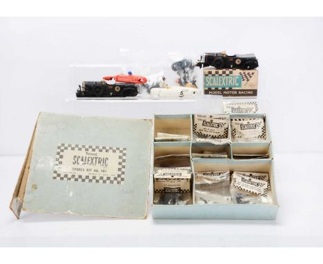 A Tri-ang Scalextric Spares Kit No.100, containing twenty one small packets of original spares, A223 Pit Accessories, A242 Tr