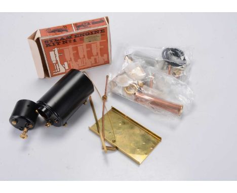 An unmade 'Kompact Vertical' Steam Engine Kit by Cheddar Models (qty), in original box, including boiler, gas tank and bag of