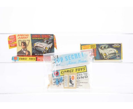 A Corgi Toys 261 James Bond's Aston Martin D.B.5 Empty Box, original box with inner stand, envelope containing secret instruc