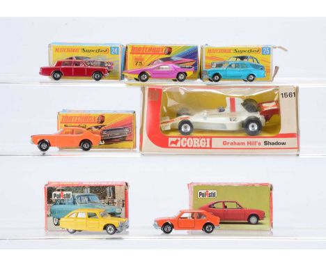 1970's Diecast, including Polistil Club 33 RJ.40 Citroen AMI 8, RJ.43 Alfa Sud TI, Matchbox Superfast 24 Rolls-Royce Silver S