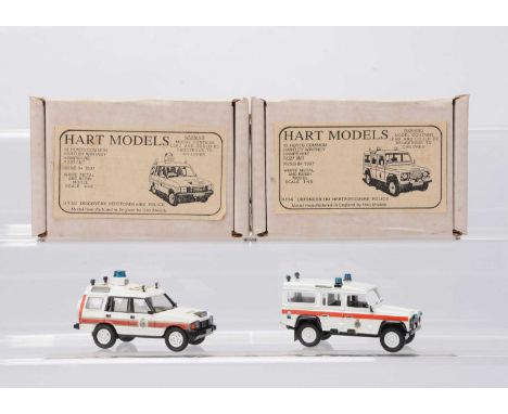 Hart Models 1:48 Scale White Metal Police Land Rovers, HT59 Defender 110 Hertfordshire Police, HT58 Discovery Hertfordshire P