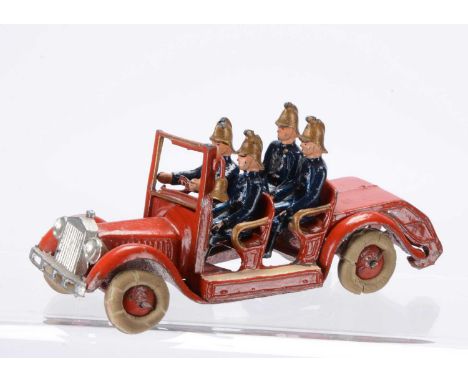 A Taylor & Barrett No.17 Crew Tender Fire Engine, scarce model with red body, Rolls-Royce type silver grille, correct short w