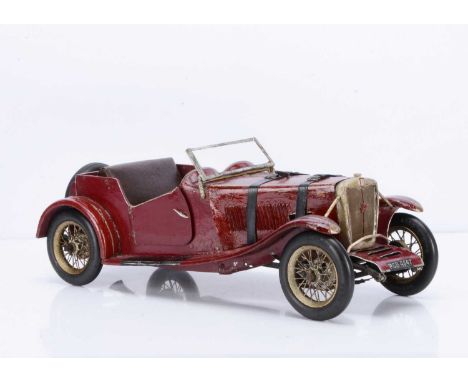 A Diesel-Powered Model 'Jaguar SS' Racing/Touring Car by C E Bowden, a faithfully-executed scratch-built model fitted with di