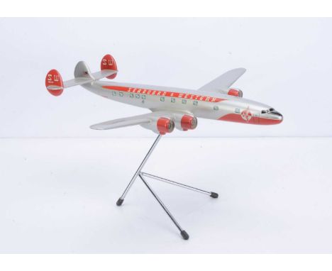 A 1950's Raise Up 1:72 'Seaboard & Western' Airlines L-1049 Lockheed Super Constellation Travel Agency Display Model, alumini