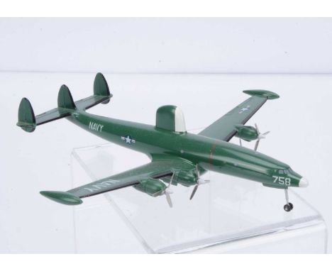 A Dinky Toys Code 3 1:200 Scale Lockheed Constellation by John Alcott, Lockheed WV-2 Super Constellation (U.S Navy), signed t