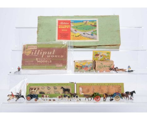 Britains Lilliput World items comprising empty box for set L/7,  (P, only 1 lid side attached, but label end present, water d