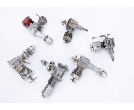 Six Diesel Aero Engines by ED and others, three being 'ED Mk 4' types, one with water-cooled head, an ED Mk III, another engi