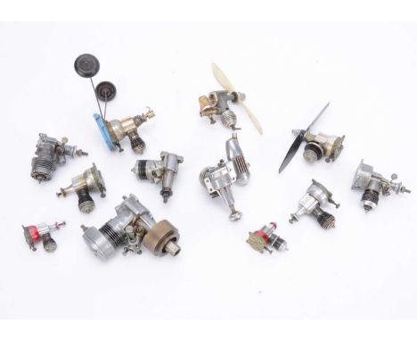 Twelve assorted small Glowplug/Diesel Engines by various makers (12), including O.S. 'Max 10', O.S. 'Max 19' (with water-cool