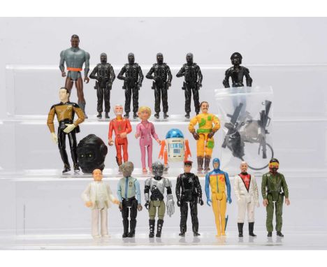 Vintage Action Figures, including Action Force SAS (4), Baron Ironblood, Aquatrooper, Black Major, Helicopter Pilot, with a s