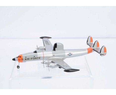 A Dinky Toys Code 3 1:200 Scale Lockheed Constellation by John Alcott, Lockheed Constellation EC-121H (U.S.A.F), signed to un