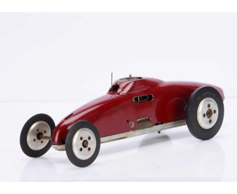 A Petrol (Glow-plug)-Powered Model 'Dragster-style' Racing Car, measuring approx 390mm long overall, the cast aluminium chass