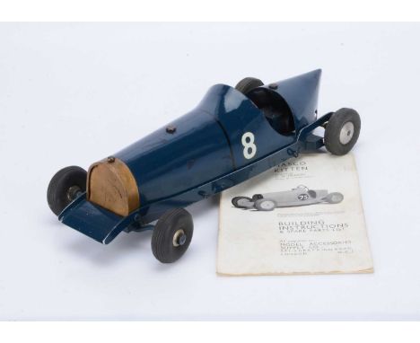 A small Diesel-Engined Tether Racing Car on Masco 'Kitten' chassis, the basic aluminium chassis infilled with plywood base an