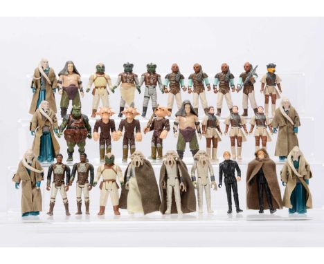 Vintage Star Wars Jabba's Palace Action Figures, Bib Fortuna (5), four with cape and chest piece, one with cape only, Squid H