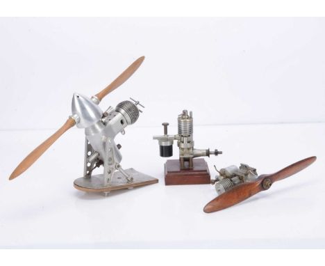 Three Diesel Aero Engines, all with compression ignition, including a plinth-mounted engine by Henleyston Products Ltd of Bar