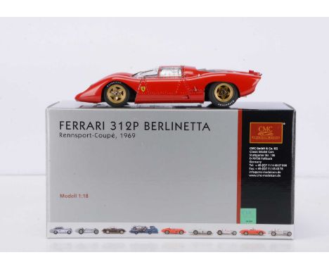 A CMC 1:18 Scale Ferrari 312P Berlinetta Rennsport-Coupe 1969, M-096, in original box with certificate, swing tag, cloth, ins