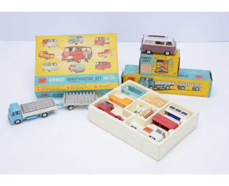 Corgi Toy Commercial Vehicles, Gift Set 24 Commer Constructor Set, comprising two Commer cab chassis units, four interchangea